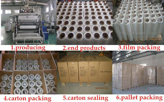 Custom Colored Stretch Wrap Film Jumbo Roll Fro Pallet Wrapping