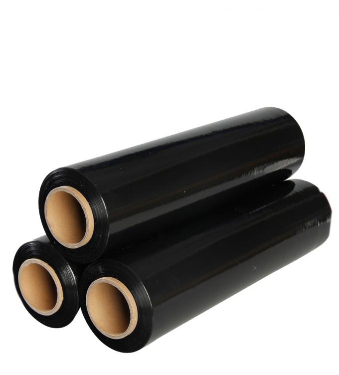 Hand Stretch Film Packaging Jumbo Roll , Black / Clear Wrapping Film For Pallets