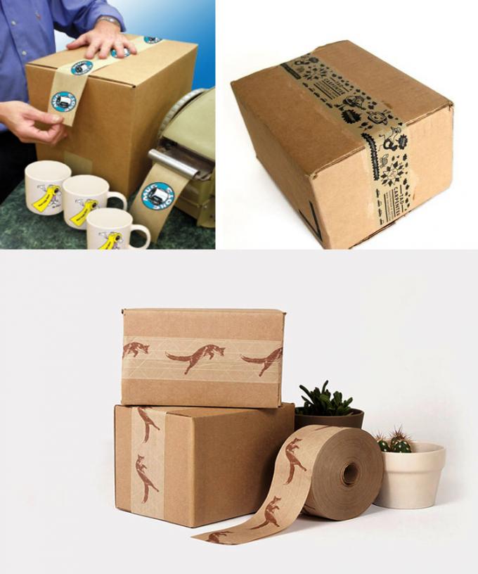 Custom Decorative Packing brown kraft paper tape water activated For Gift Wrapping