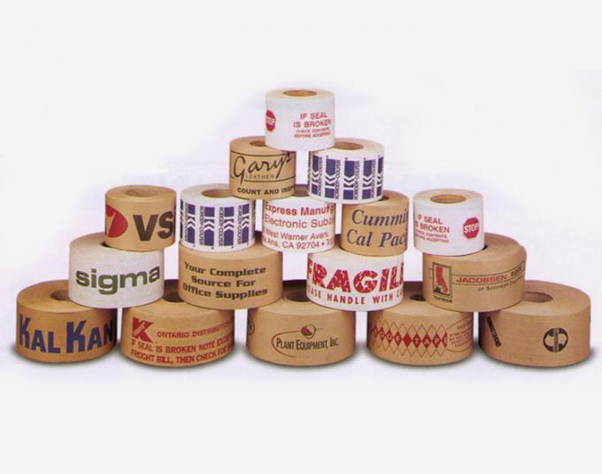 Printed LOGO Non Adhesive Kraft Paper Tape Water Activated Eco - Friendly