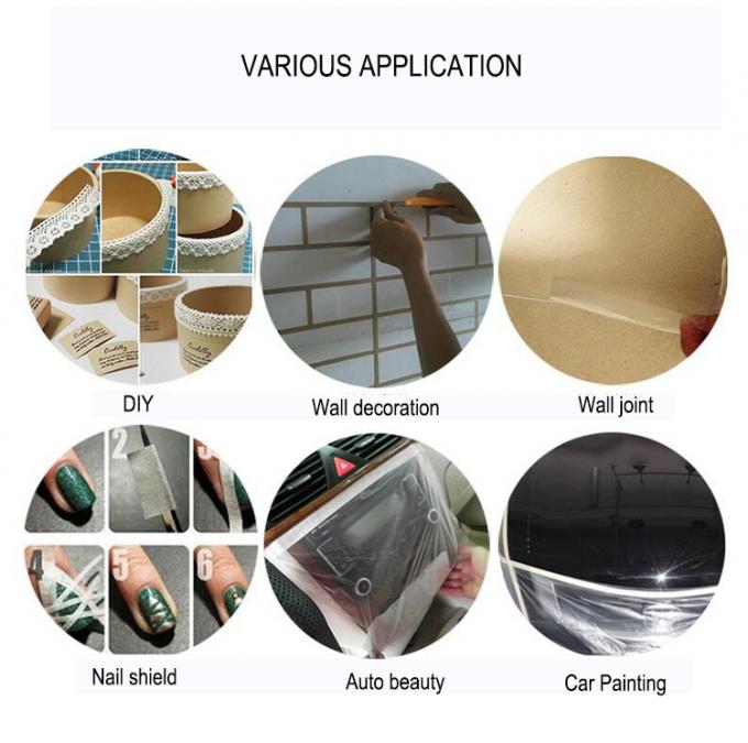 140 Mic Normal Color Crepe Automotive Masking Tape Adhesive 48mm*50m