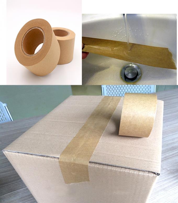 Printed LOGO Eco - Friendly Non Adhesive Kraft Reinforced Tape Water Activated