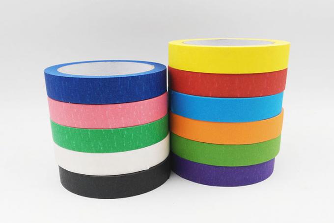 Waterproof Colored Masking Tape Yellow Color No Residual Paper Masking Tape