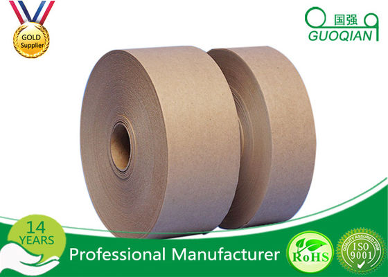 China Wired 4.8cm Wide Wet Water Kraft Paper Tape / Reinforced Kraft Paper Export Packing Paper supplier