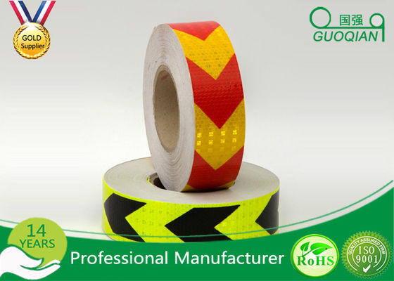China Red / Orange Fluorescent Retro Reflective Tape Adhesive Warning Tape 5 Cm Width supplier