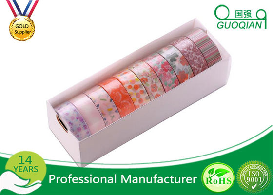 China Diary Scrapbook Adhesive Deco Washi Masking Tape For Sealing Envelopes supplier