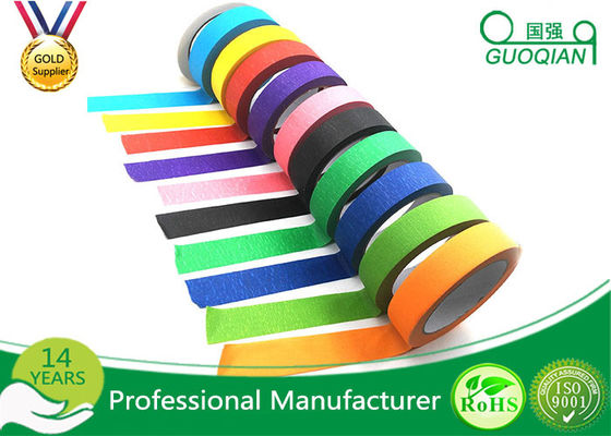 China Low Adhesive Solvent - Based Acrylic Red Colorful Thin Masking Tape Crepe Paper supplier