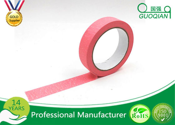 China Office Labeling Adhesive Stickers Easy Tear Decorative Craft Tape Pink / Purple / Red supplier