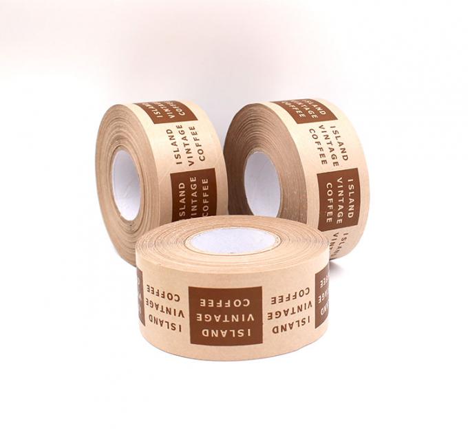 Hot Melt Masking Kraft Packaging Tape Roll , PE Coated Kraft Paper