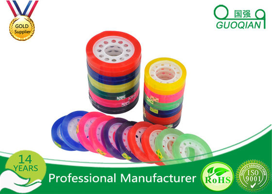 China Custom Colorful Sticky BOPP Stationery Tape Water based For Office Sealing supplier