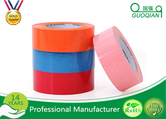China Custom Printed Pink / Blue Packing Tape , Coloured Sticky Tape Environment Protection 35 - 65 Mic supplier