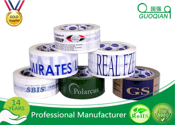 China 35 Micron Bopp Film Pre Printed Vinyl Coloured Packaging Tape For Contents Checked supplier