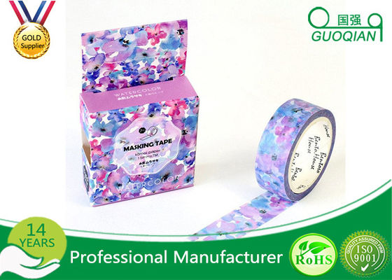 China Flower Decorative Stationery Japanese Washi Tape , Adhesive Custom Printed Washi Tape supplier