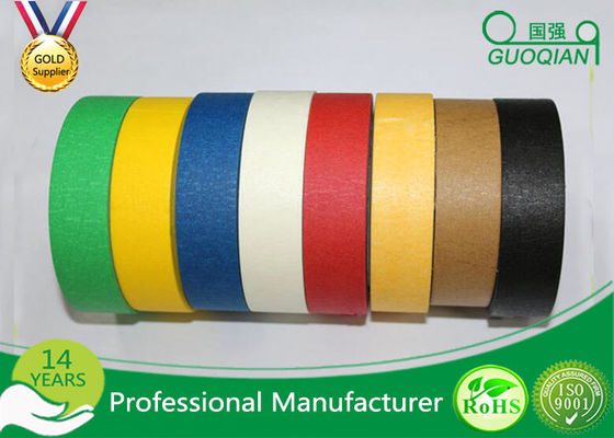 China Heat Resistance No Residue Colored Masking Tape For Wall / Car Painting supplier