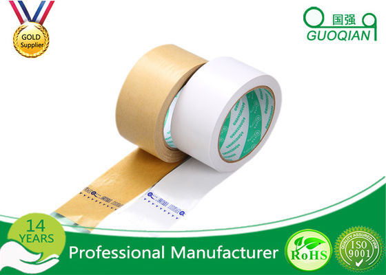 Reinforced White / Brown Kraft Tape , Custom Adhesive Printed Kraft Tape 1-60mic Thickness supplier