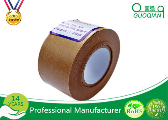 Water Activated Reinforce Kraft Paper Tape For Sealing Carton supplier