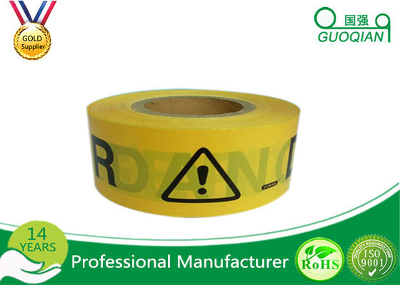Yellow Adhesive PE Warning Tape Printed Customized Logo For Caution supplier