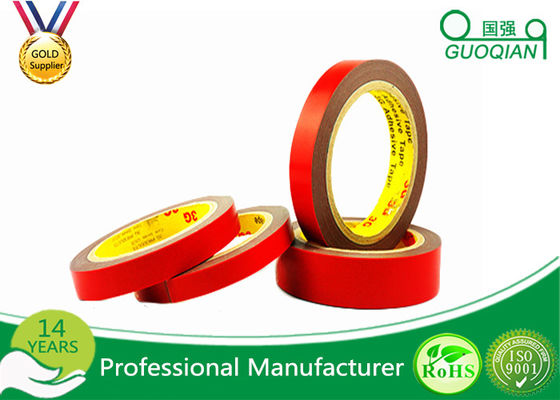 Red Color Double Sided Window Foam Tape , PE Acrylic Foam Tape 20MM X 50M supplier