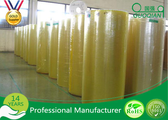 Single Side Strong Adhesive Bopp Jumbo Roll Tape For Packing / Slitting supplier