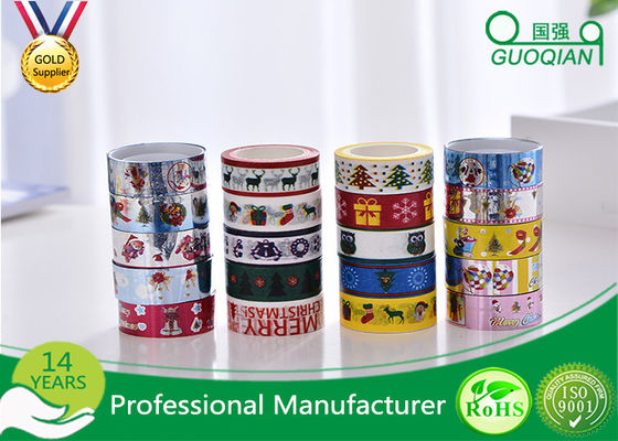 Christmas Gift Box Japanese Washi Masking Tape With Colorful Cute Patterns supplier