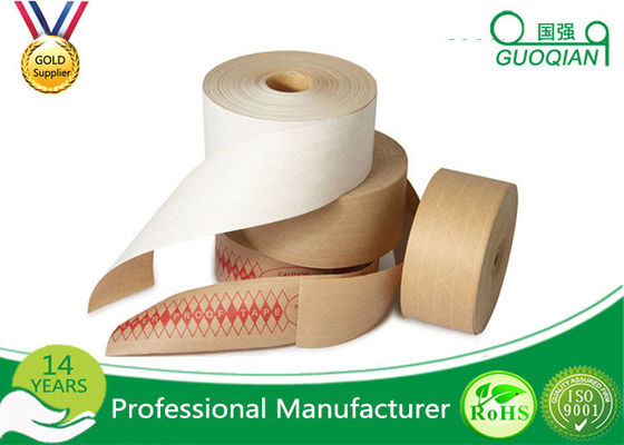 Economy Grade White Reinforce Water Soluble Fiber Kraft Packaging Tape For Packing supplier