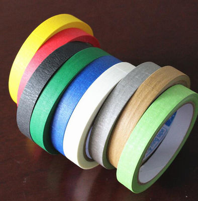 Black / White / Purple Textured / Crepe Paper Multi Colored Painters Tape 30m 48m supplier