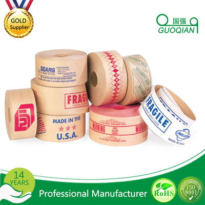 Printable Water Active Moisture Proof Kraft Packaging Tape With Reinforce Fiberglass. supplier