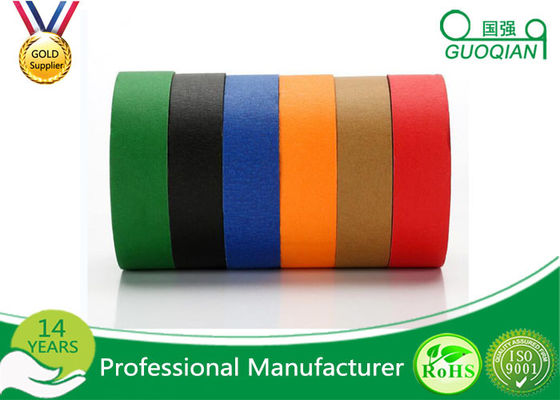 White /  Yellow / Red Crepe Paper Decorative Masking Tape With Rubber Based Gule supplier