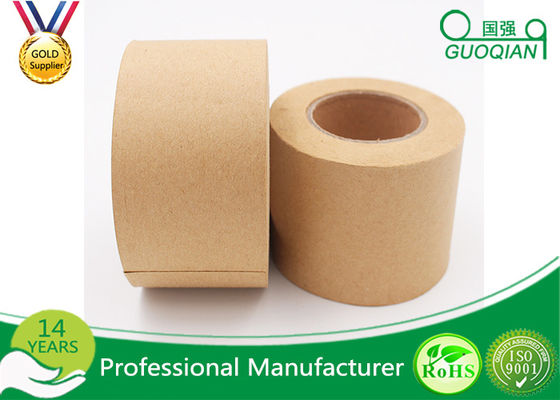 Water Activated Reinforced Kraft Paper Gum Tape Printed Logo Kraft Packaging Tape supplier