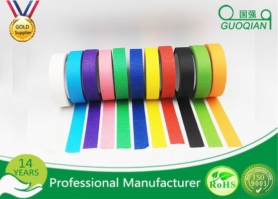 Low Adhesive Solvent - Based Acrylic Red Colorful Thin Masking Tape Crepe Paper supplier