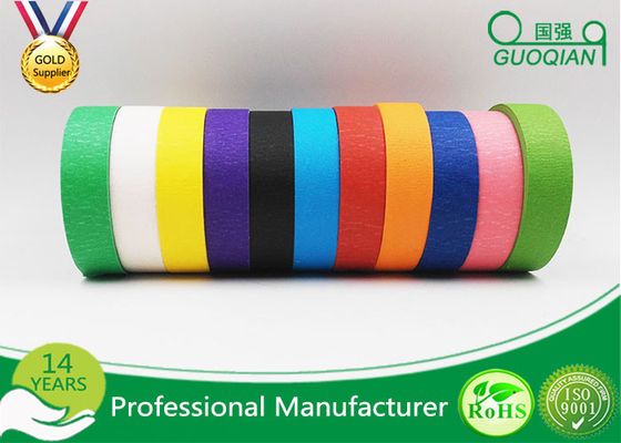 Low Adhesive Solvent - Based Acrylic Red Colorful Thin Masking Tape Crepe Paper supplier